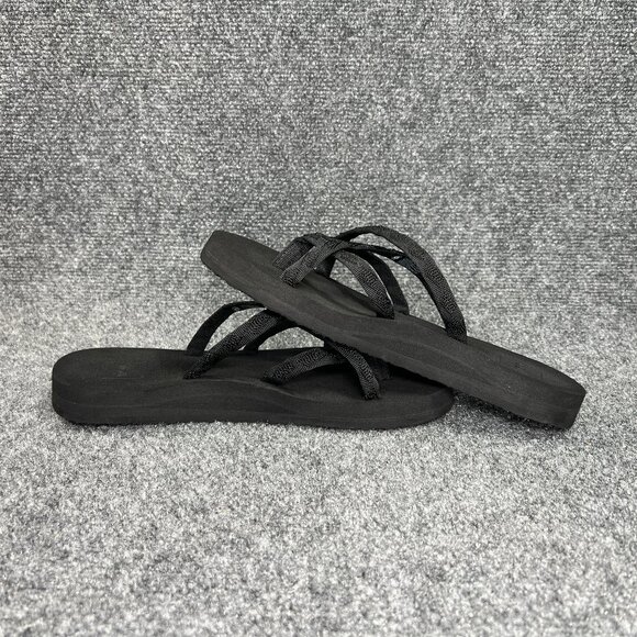 Teva Olowahu Flip-Flop Sandals Women's 8 Black Athletic Beach Recovery Toe Post - Picture 7 of 12